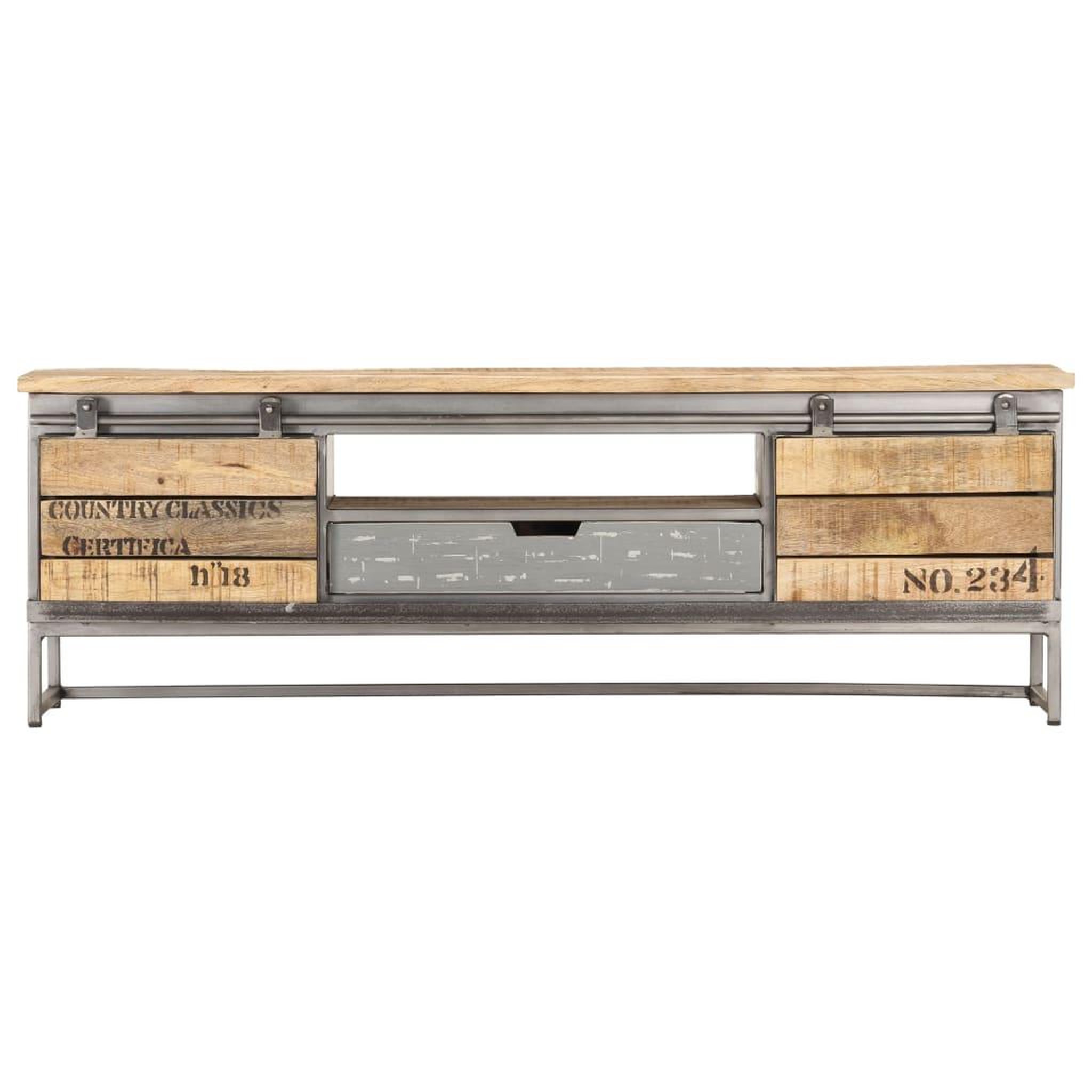 Voir la diapositive 2 : VIDAXL Meuble TV 120 x 30 x 40 cm Bois massif de manguier