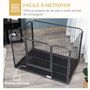 Voir la diapositive 6 : PAWHUT Cage chien démontable - enclos chien intérieur/extérieur - porte verrouillable, plateau - acier ABS gris noir