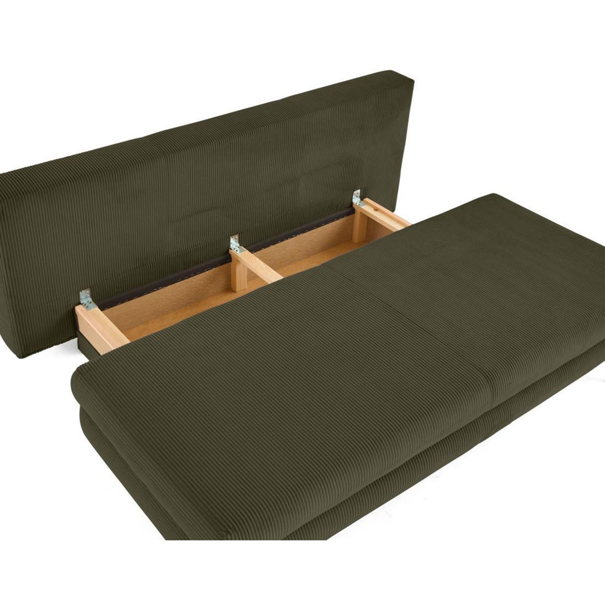 BEST MOBILIER Elton - canapé 3 places convertible avec coffre en velours côtelé