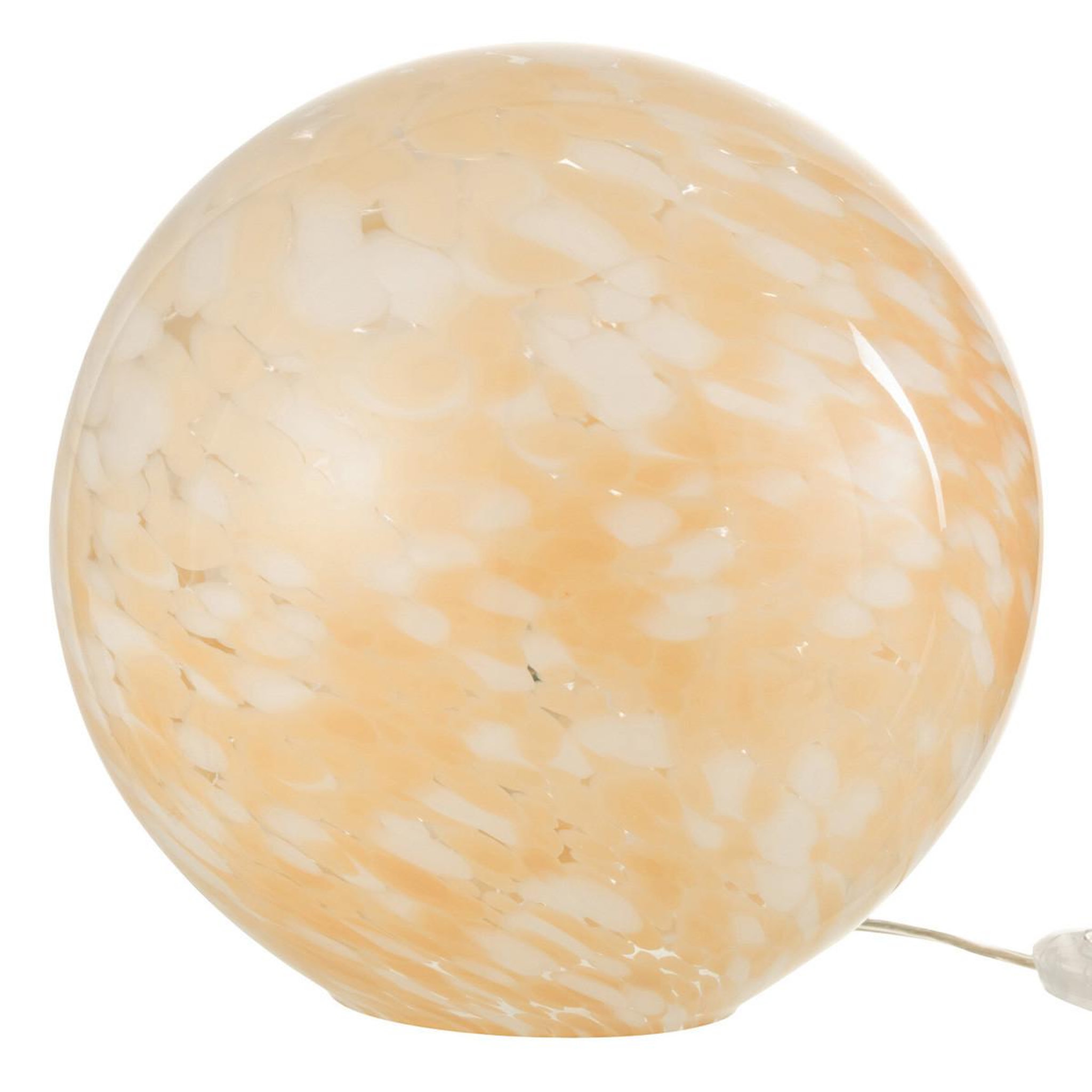 Voir la diapositive 1 : J-LINE Lampe à poser en verre  mélissa  28cm beige