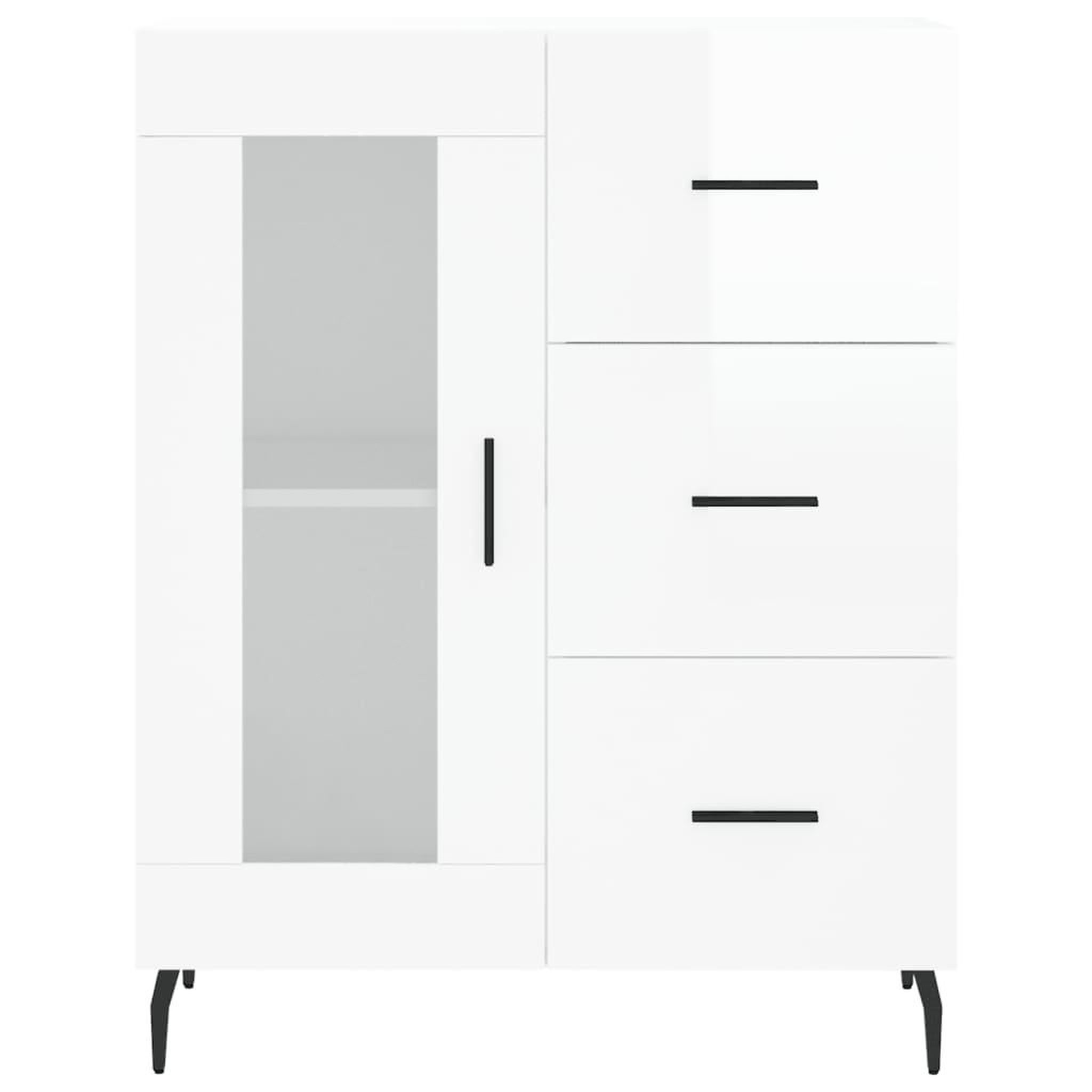 Voir la diapositive 5 : VIDAXL Buffet Blanc brillant 69,5x34x90 cm Bois d'ingenierie