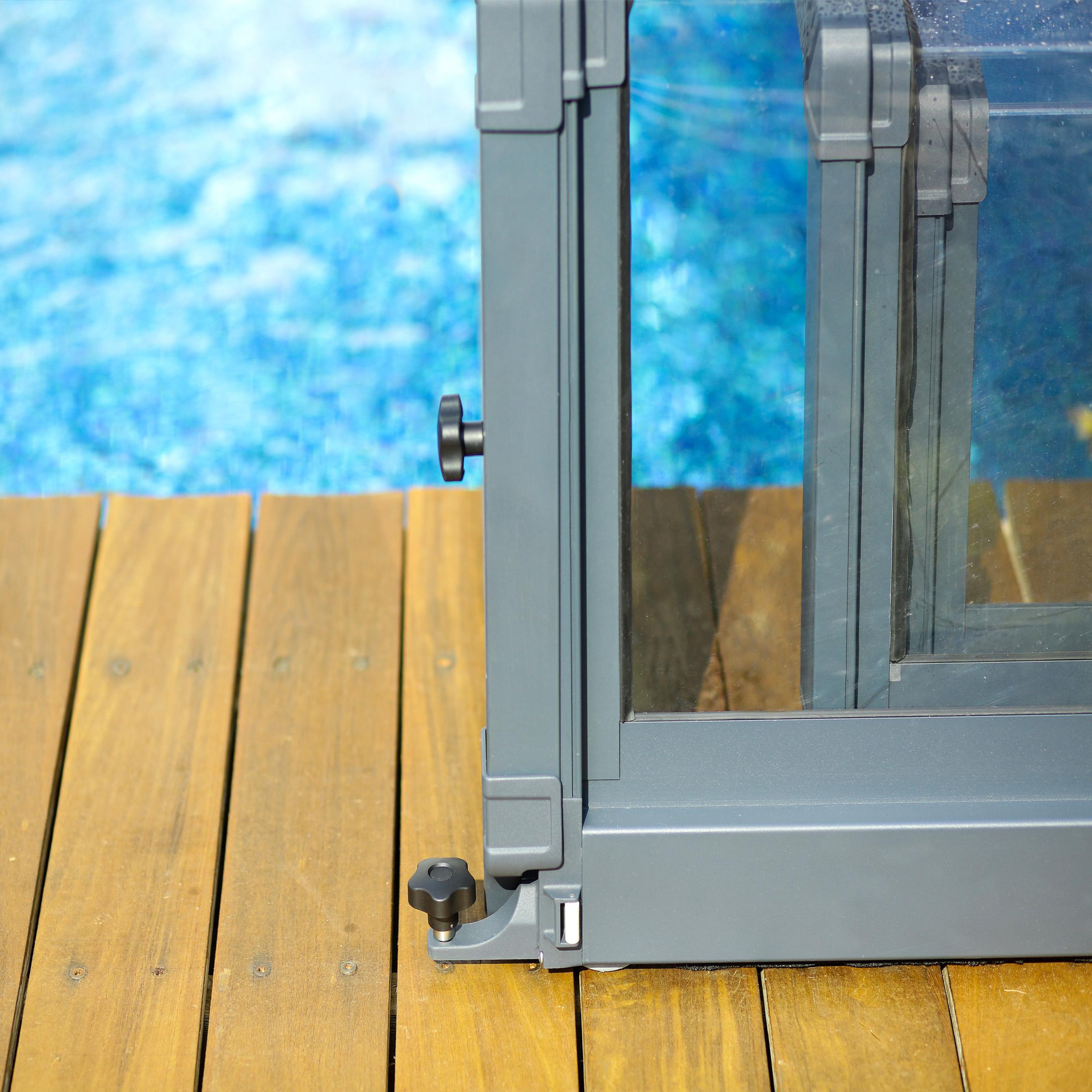 Voir la diapositive 5 : CANOPIA Abri piscine téléscopique Majorca 8,7 x 4,7 m Gris