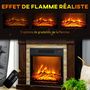 Voir la diapositive 4 : HOMCOM Cheminée électrique 1800W design ranch effet bois foncé et pierre parement télécommande
