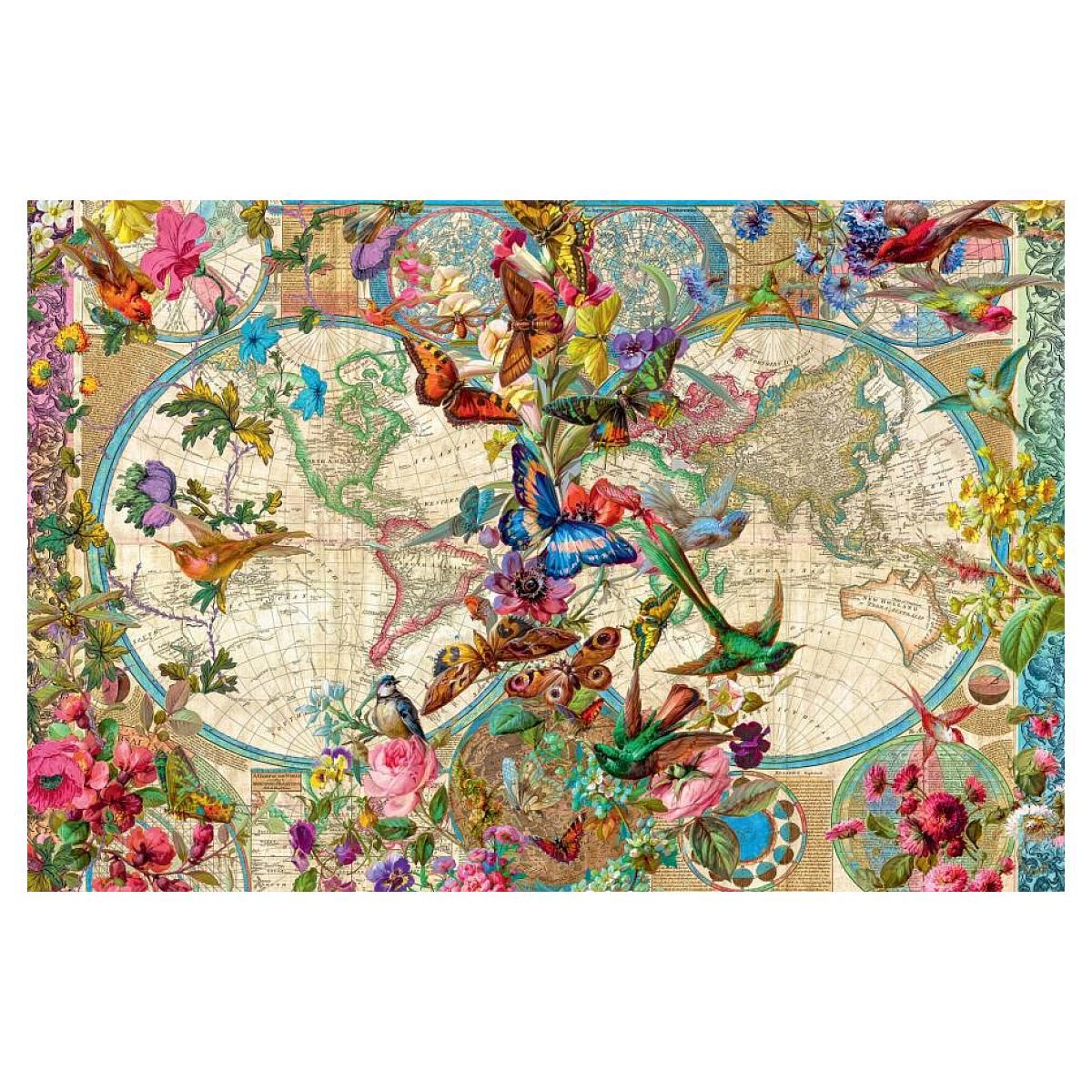 RAVENSBURGER Puzzle 3000 p - carte de la flore et de la faune