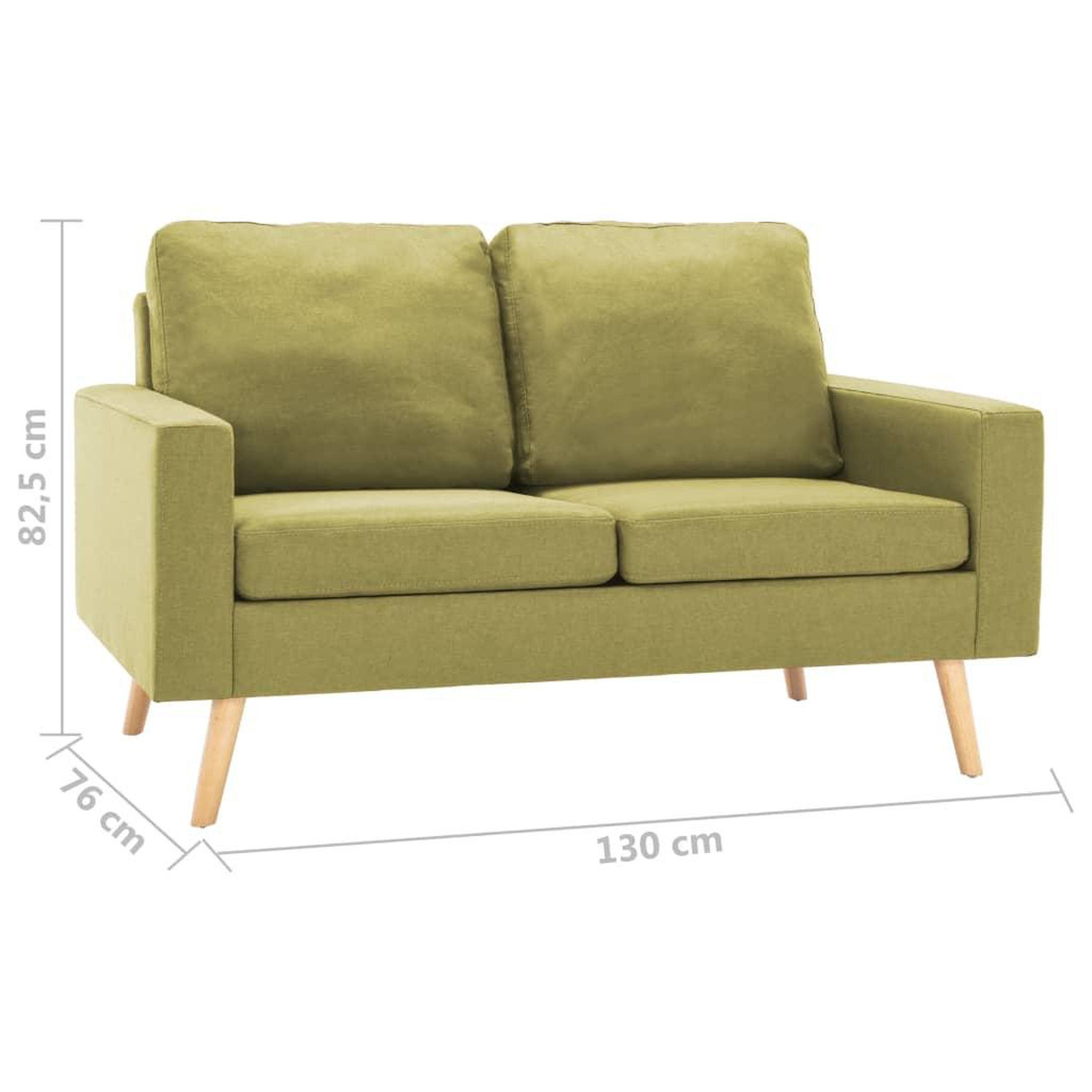 Voir la diapositive 6 : VIDAXL Canape a 2 places Vert Tissu