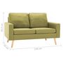 Voir la diapositive 6 : VIDAXL Canape a 2 places Vert Tissu