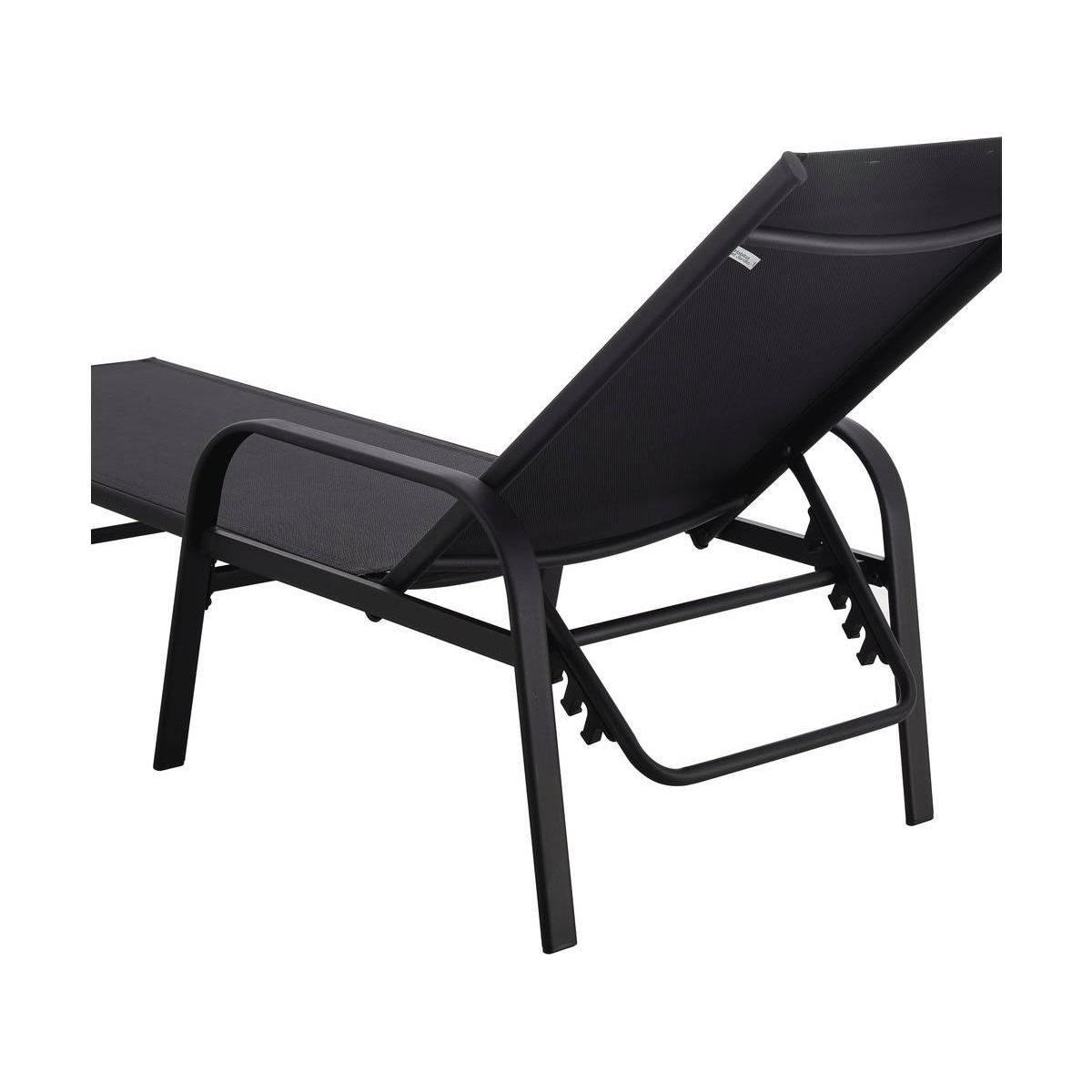 Habitat et Jardin Lot de 2 Bains de soleil en métal  Farniente  - Noir