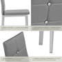 Voir la diapositive 4 : tectake Ensemble de chaises de salle à manger rembourré avec revêtement aspect cuir gris Lot de 6