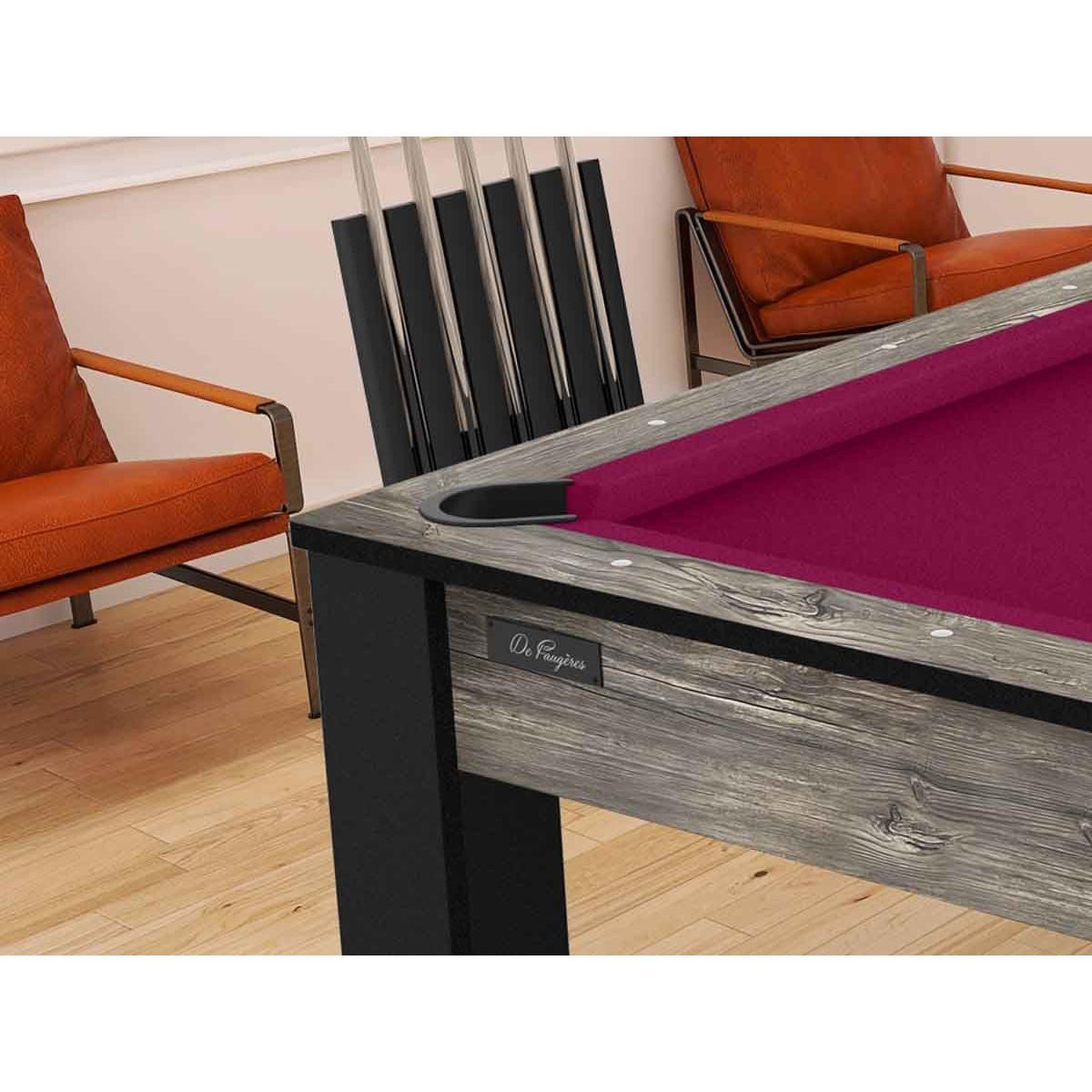 Voir la diapositive 6 : DE FAUGERES Table de Billard Convertible  Oregon  213cm Naturel & Prune