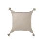 Voir la diapositive 2 : Paris Prix Coussin Pompons en Cuir  Coleman  45x45cm Gris