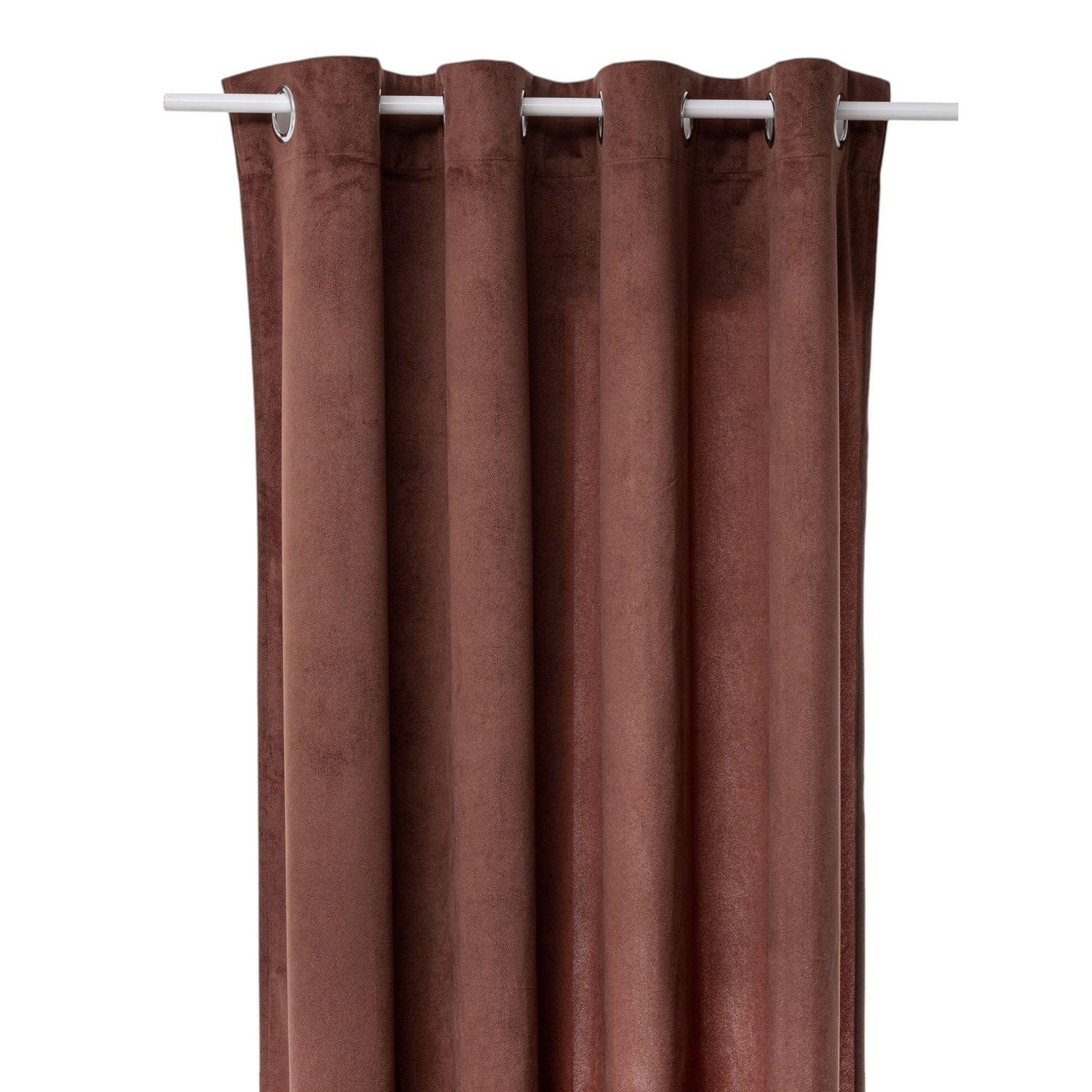 ATMOSPHERA Rideau à œillets lilou. Coloris disponibles : Violet, Marron