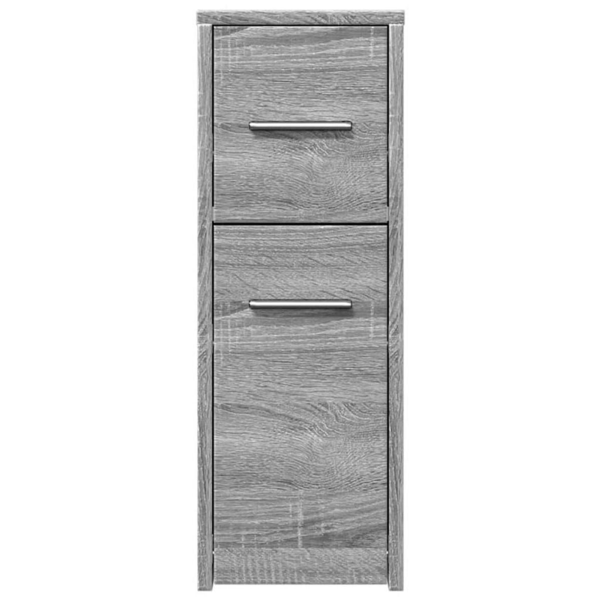 VIDAXL Armoire de salle de bain etroite avec roulettes sonoma gris