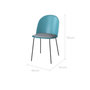 Voir la diapositive 4 : Rendez vous déco Lot de 2 chaises bleues en plastique, tissu gris et pieds en métal-Lulu