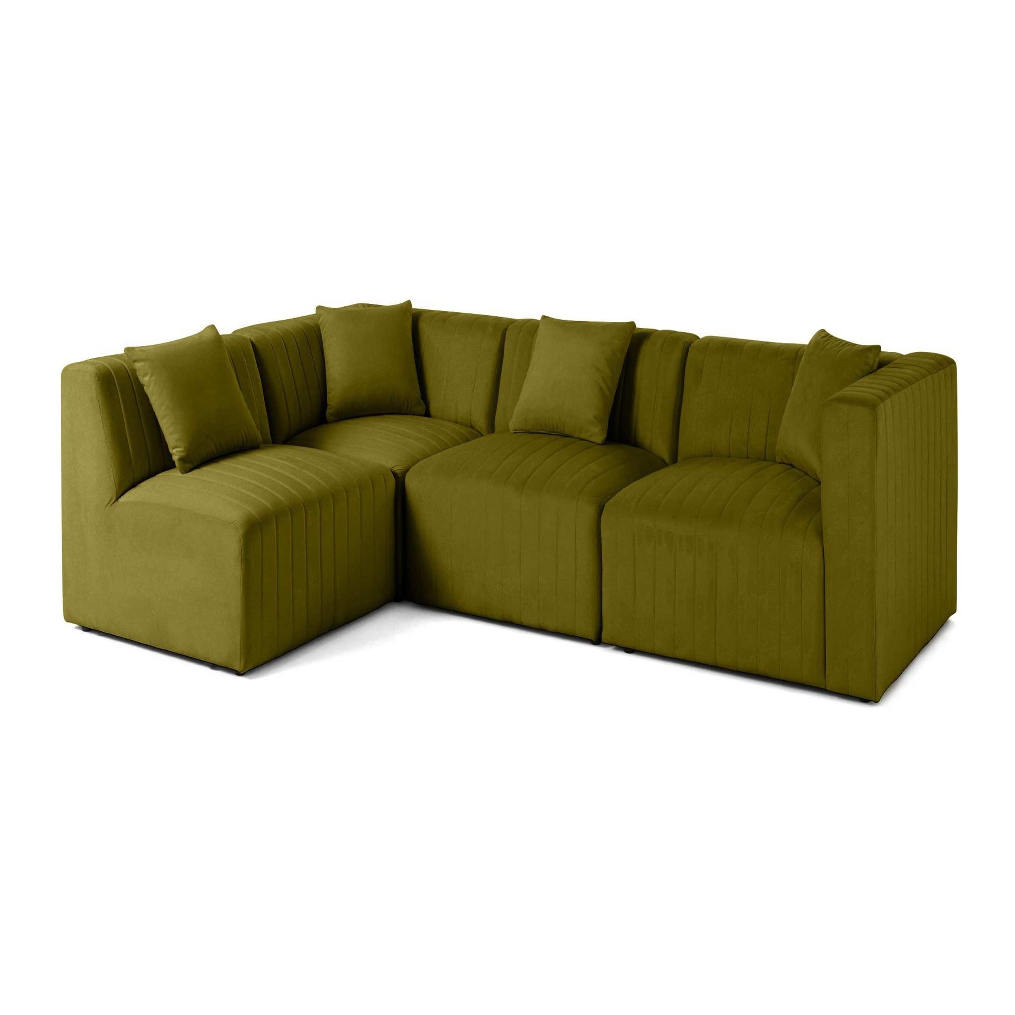 Voir la diapositive 4 : BEST MOBILIER Nova - canapé modulable d'angle gauche - 5 places - en velours