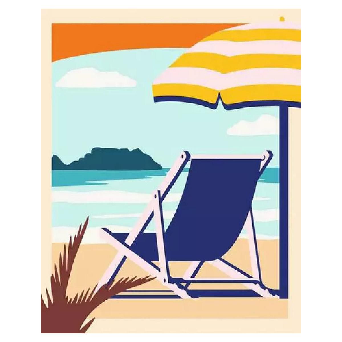 RAVENSBURGER CreArt - 24x30 cm Peinture par numeros pour se detendre sur la Plage