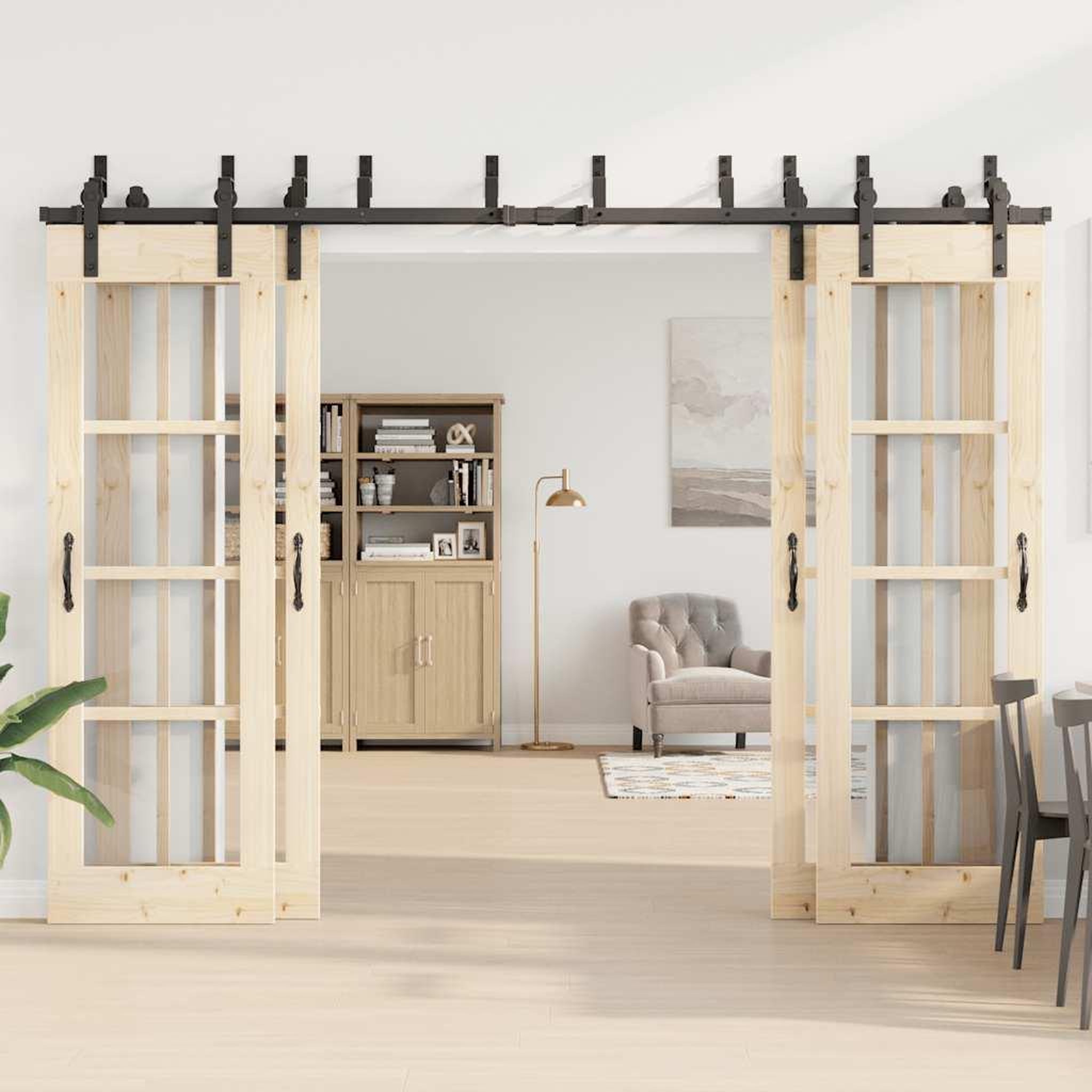 Voir la diapositive 3 : VIDAXL Kit de quincaillerie de porte coulissante 305 cm acier noir