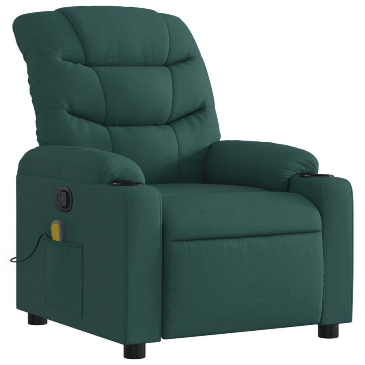 VIDAXL Fauteuil de massage inclinable Vert fonce Tissu