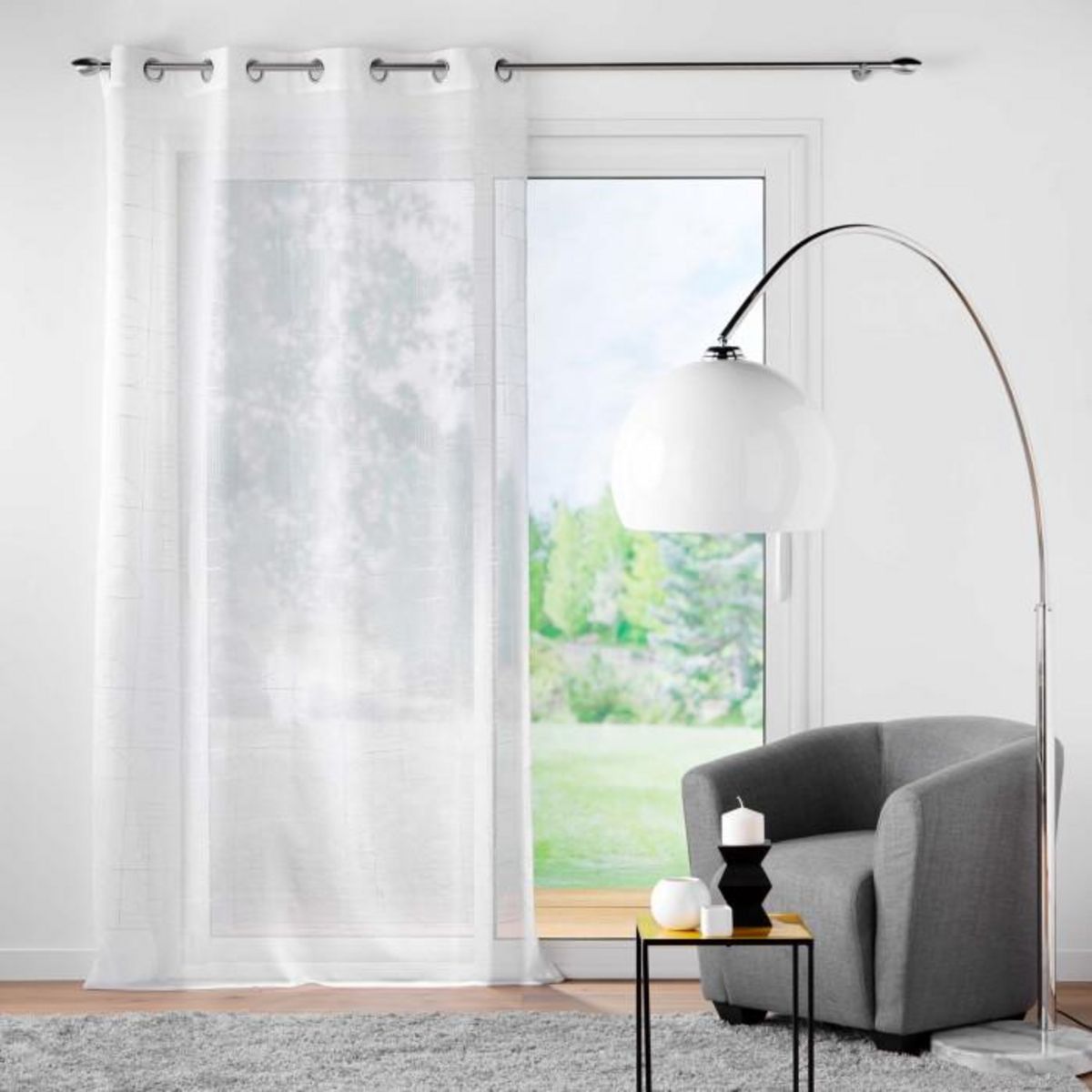 Paris Prix Rideau Voilage à Œillets  Odessa  140x240cm Blanc