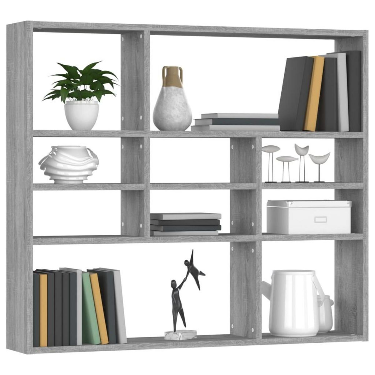 VIDAXL Etagere murale Sonoma gris 90x16x78 cm Bois ingenierie