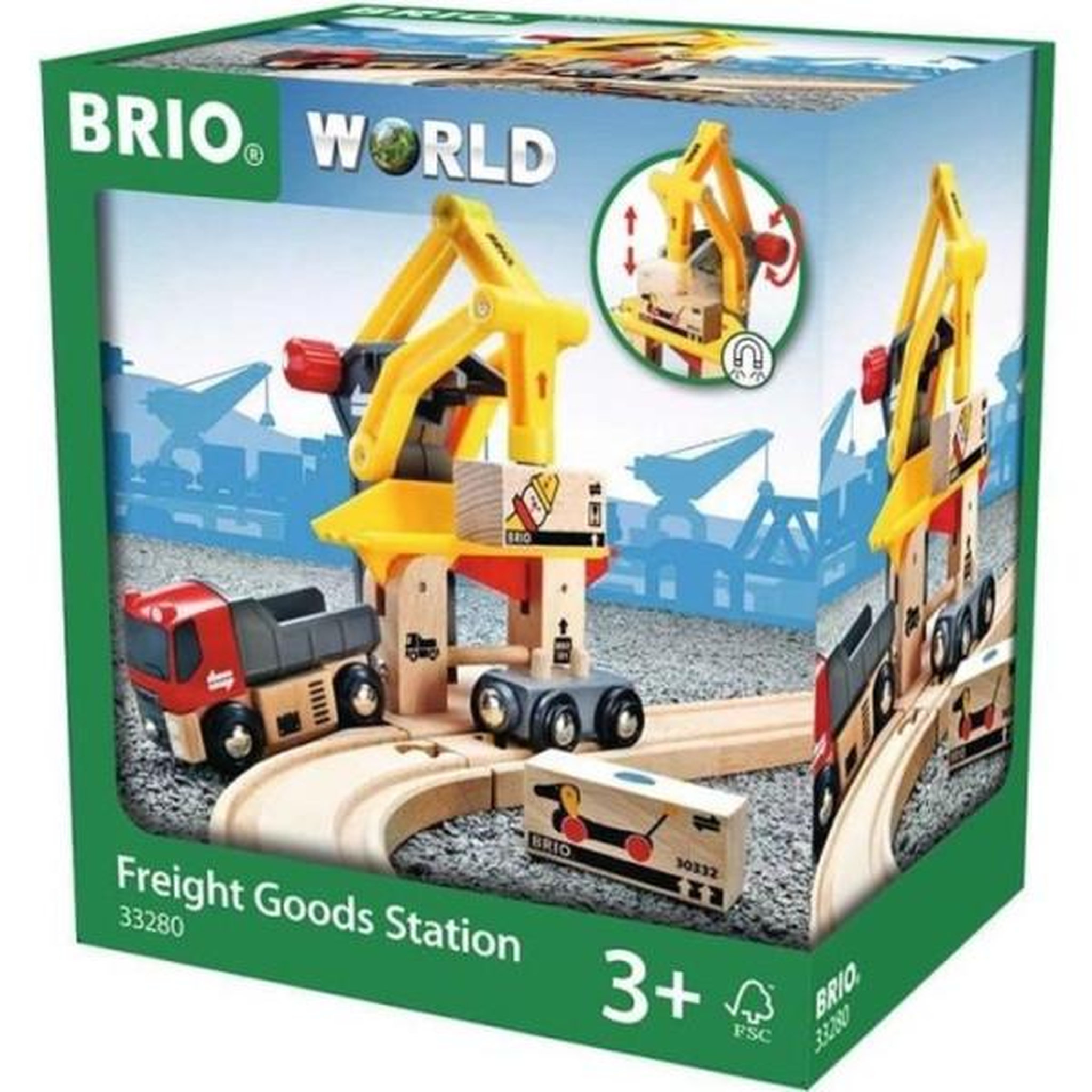 Brio Brio world grue de chargement de marchandises - accessoire pour circuit de train en bois - ravensburger - mixte des 3 ans - 3328