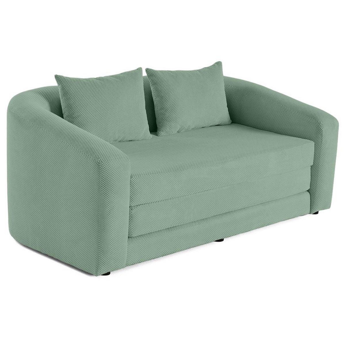 BEST MOBILIER Nuvia - canapé convertible déplimousse 2 places en velours texturé