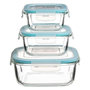 Voir la diapositive 1 : FIVE Lot de 3 Boîtes de Conservation Carrées  Clipeat  18cm Bleu