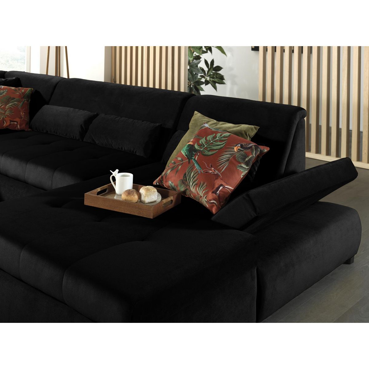 LISA DESIGN Vermont - canapé panoramique d'angle gauche - 7 places - xxl - en velours