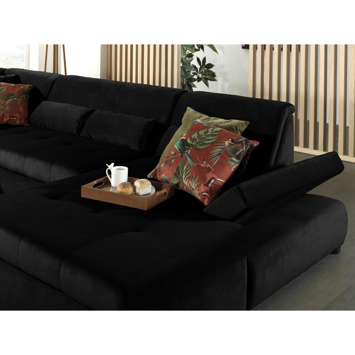 LISA DESIGN Vermont - canapé panoramique d'angle gauche - 7 places - xxl - en velours