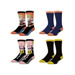 FREEGUN Lot de 4 paires de chaussettes Homme Dragon Ball Z Songoku Buu. Coloris disponibles : Orange