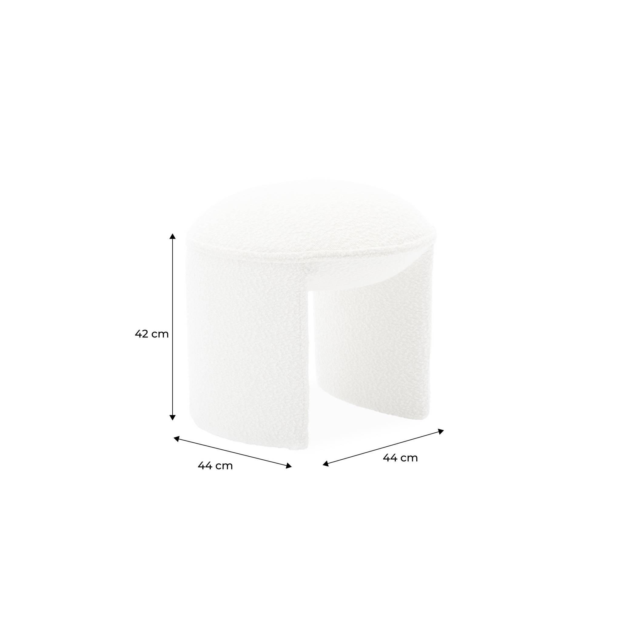 Voir la diapositive 4 : SWEEEK Tabouret. pouf bouclette texturée blanche L 44 x P 44 x H 42cm -SHAWN