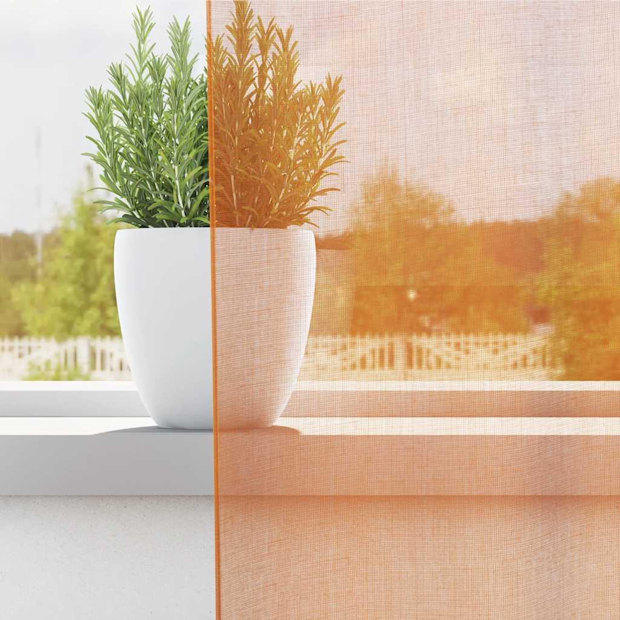 Voir la diapositive 3 : VIDAXL Rideaux en voile avec œillets 2 pcs orange 140x260 cm