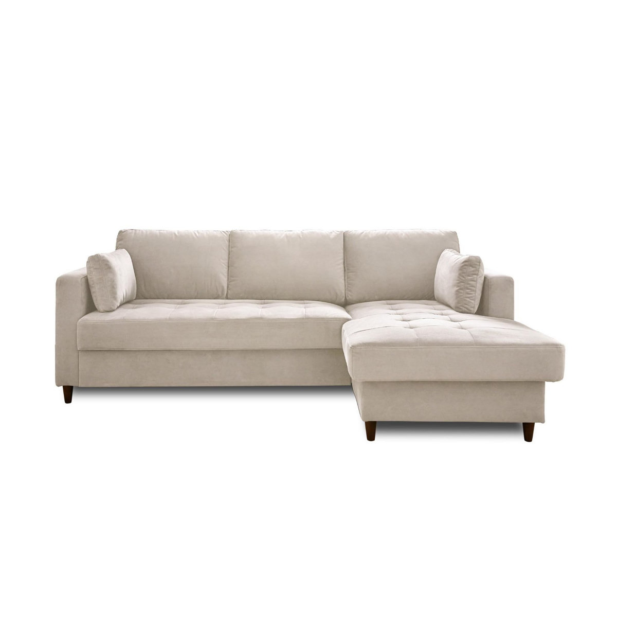 LISA DESIGN Anna - canapé d'angle droit - 4 places - convertible avec coffre - en velours