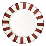 Paris Prix Lot de 6 Assiettes Plates  Cleo  27cm Bordeaux & Blanc