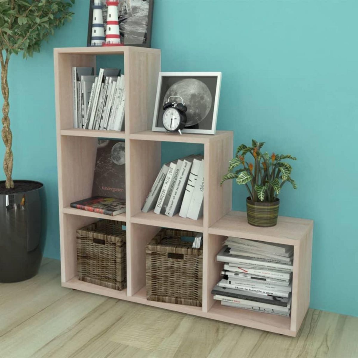 VIDAXL Bibliotheque/etagere 107 cm Couleur de chene