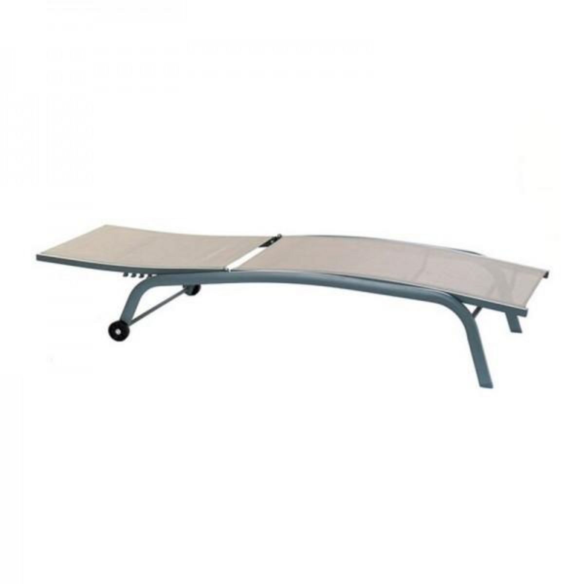 MARKET24 Chaise longue DKD Home Decor Avec des roues Gris PVC Aluminium (187,5 x 64 x 97 cm)