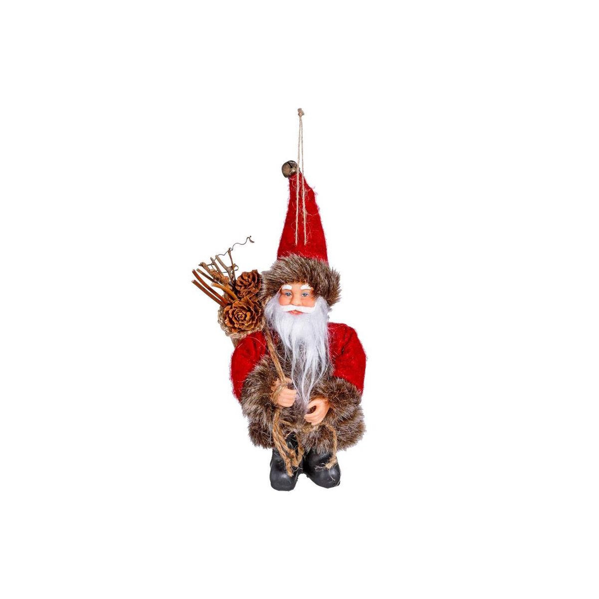 FEERIC LIGHT & CHRISTMAS Sujet de noël santa  vintage  13cm rouge
