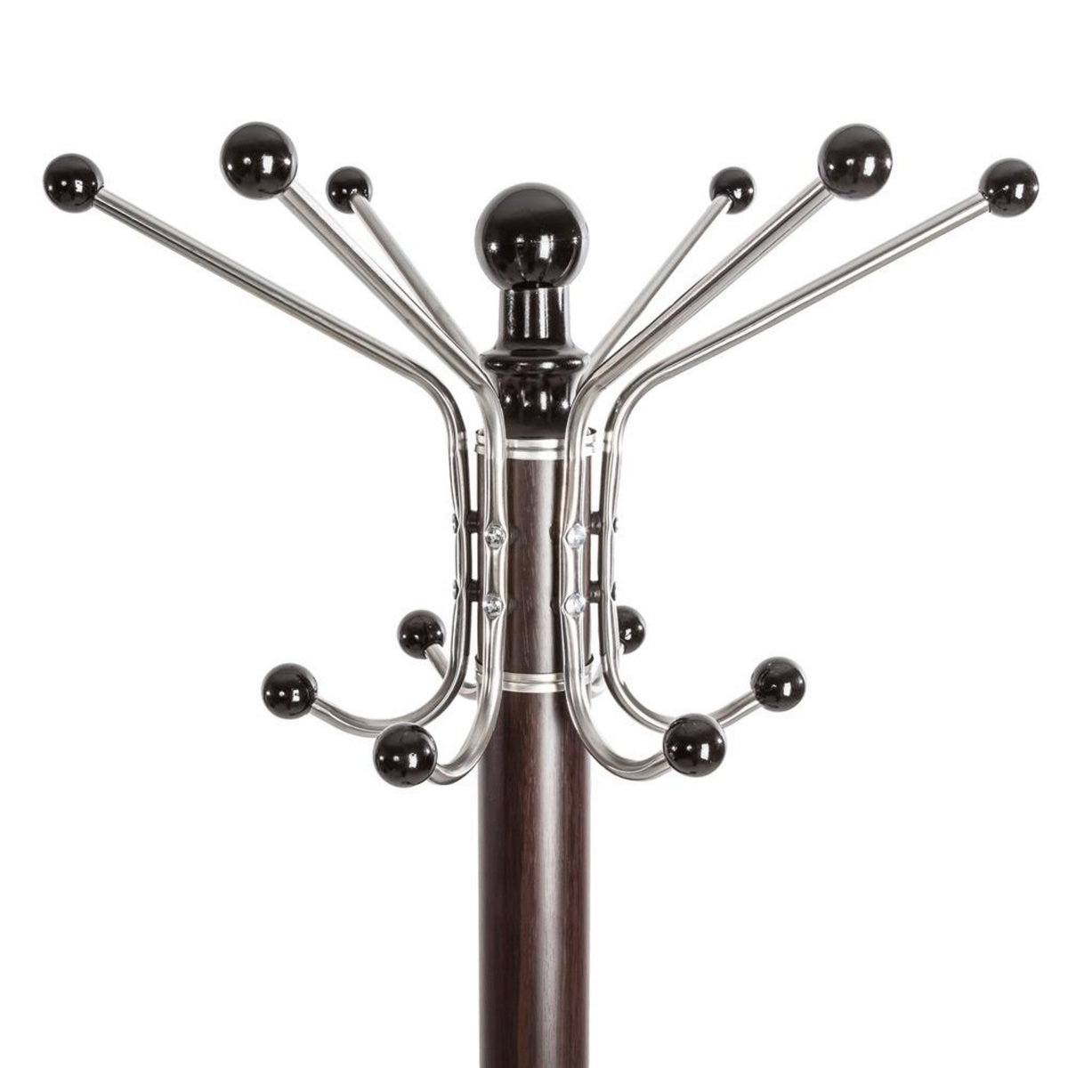 tectake Porte manteau en métal et marbre noir/marron