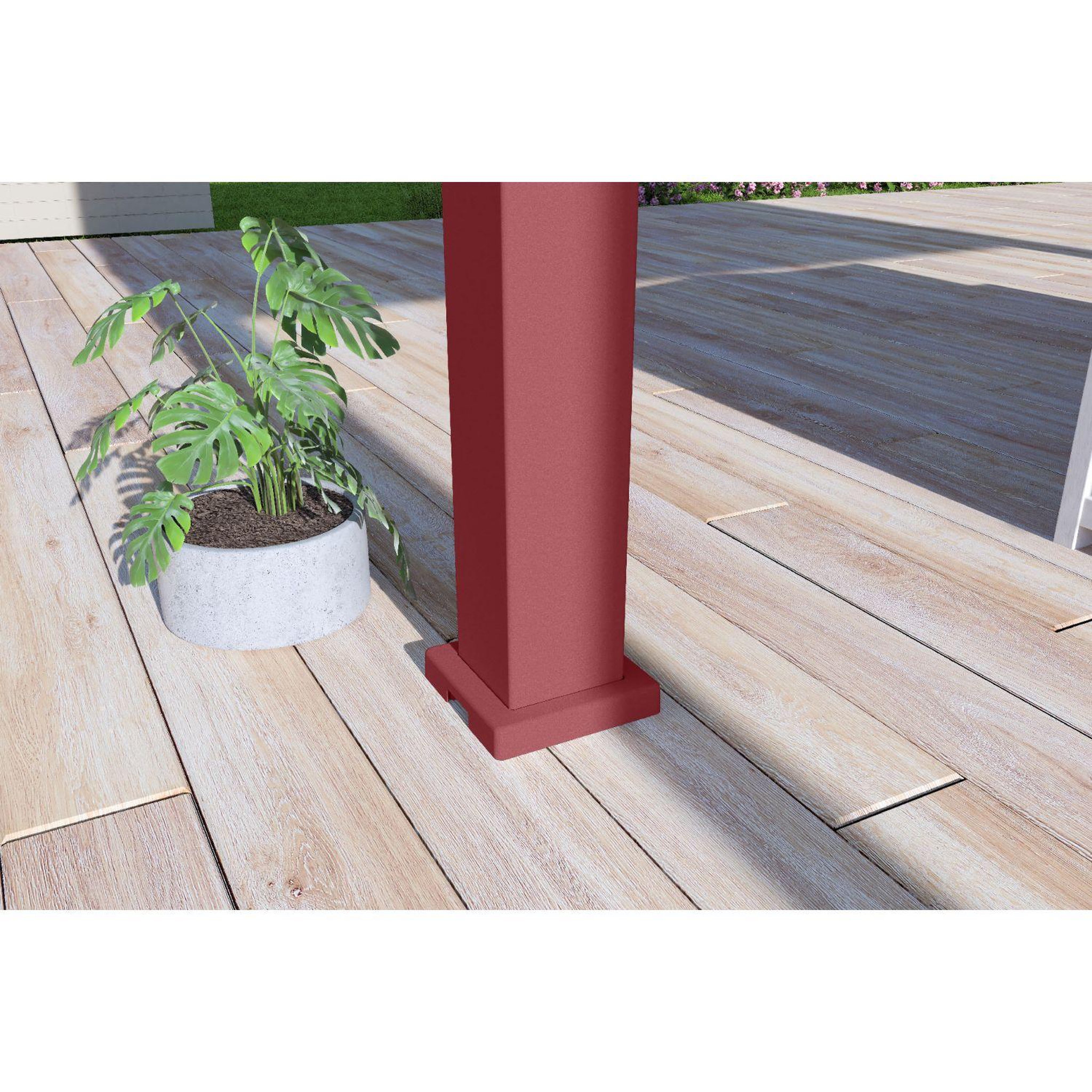 Voir la diapositive 9 : Pergola Bioclimatique autoportée 3x4 m - Aluminium - Rouge basque/blanc -  VS OmBREA®