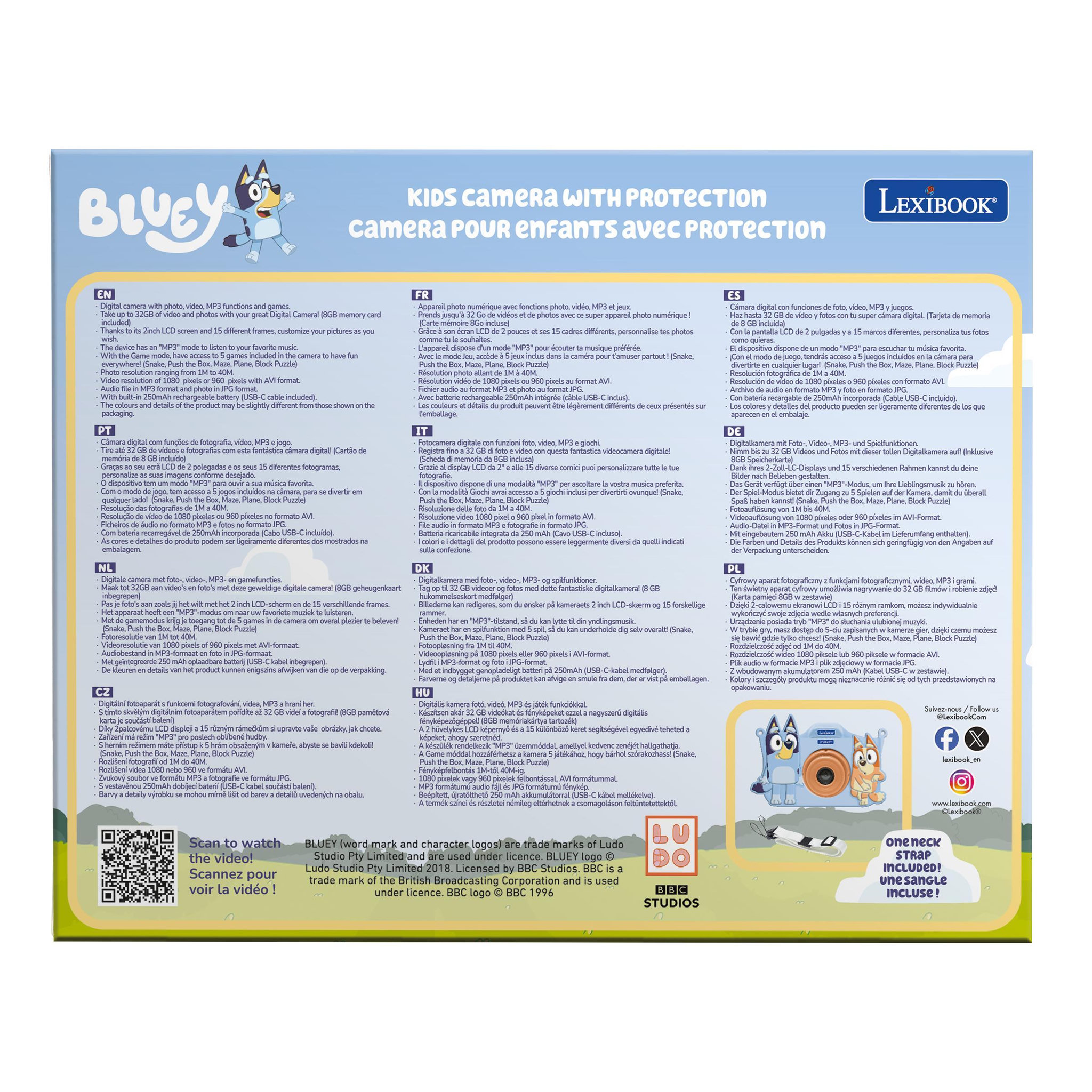 Voir la diapositive 4 : Lexibook Camera pour enfants avec protection Bluey