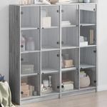 VIDAXL Bibliotheque avec portes sonoma gris 136x37x142 cm