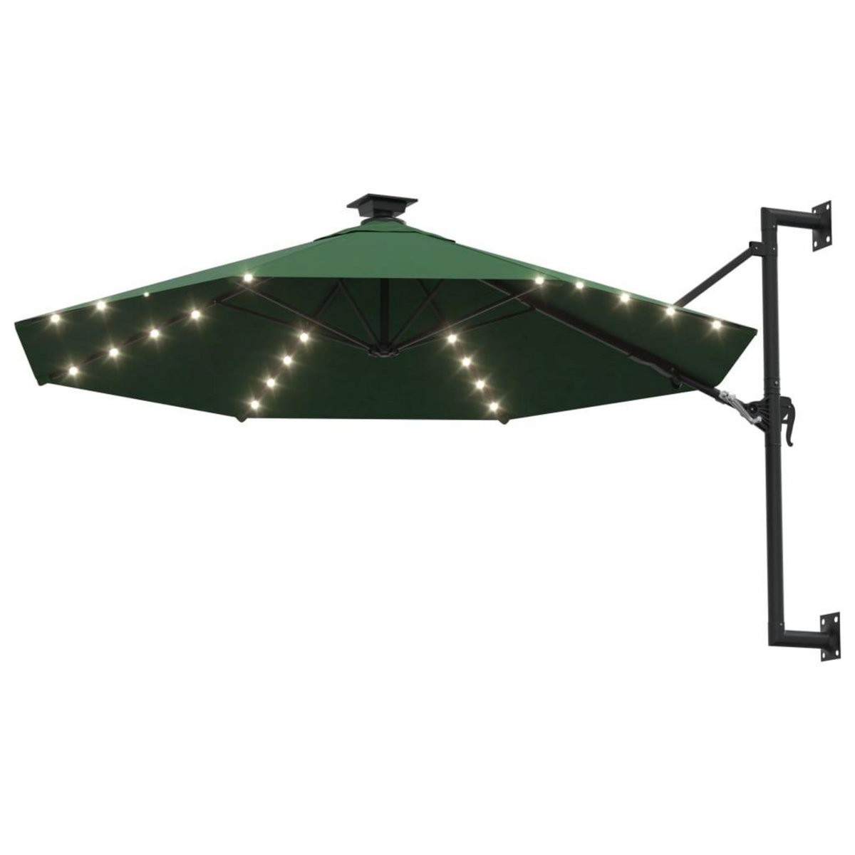 VIDAXL Parasol mural de jardin avec LED 300 cm vert