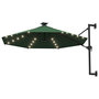 Voir la diapositive 2 : VIDAXL Parasol mural de jardin avec LED 300 cm vert