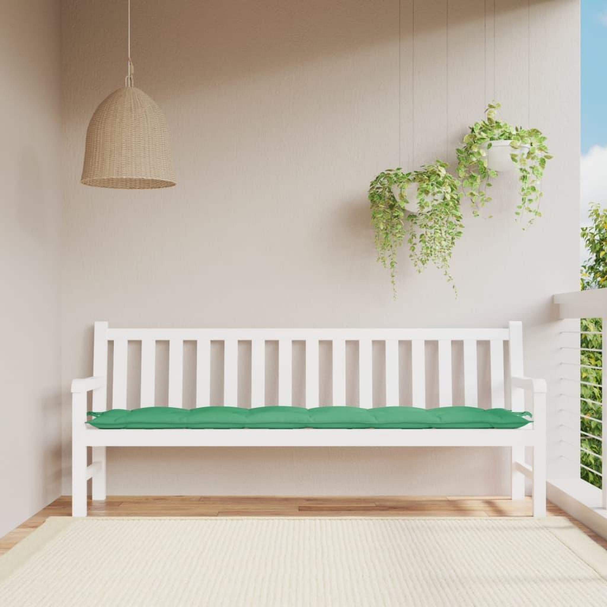 VIDAXL Coussin de banc de jardin vert 200x50x7 cm tissu oxford