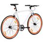 Voir la diapositive 3 : VIDAXL Vélo à pignon fixe blanc et orange 700c 59 cm