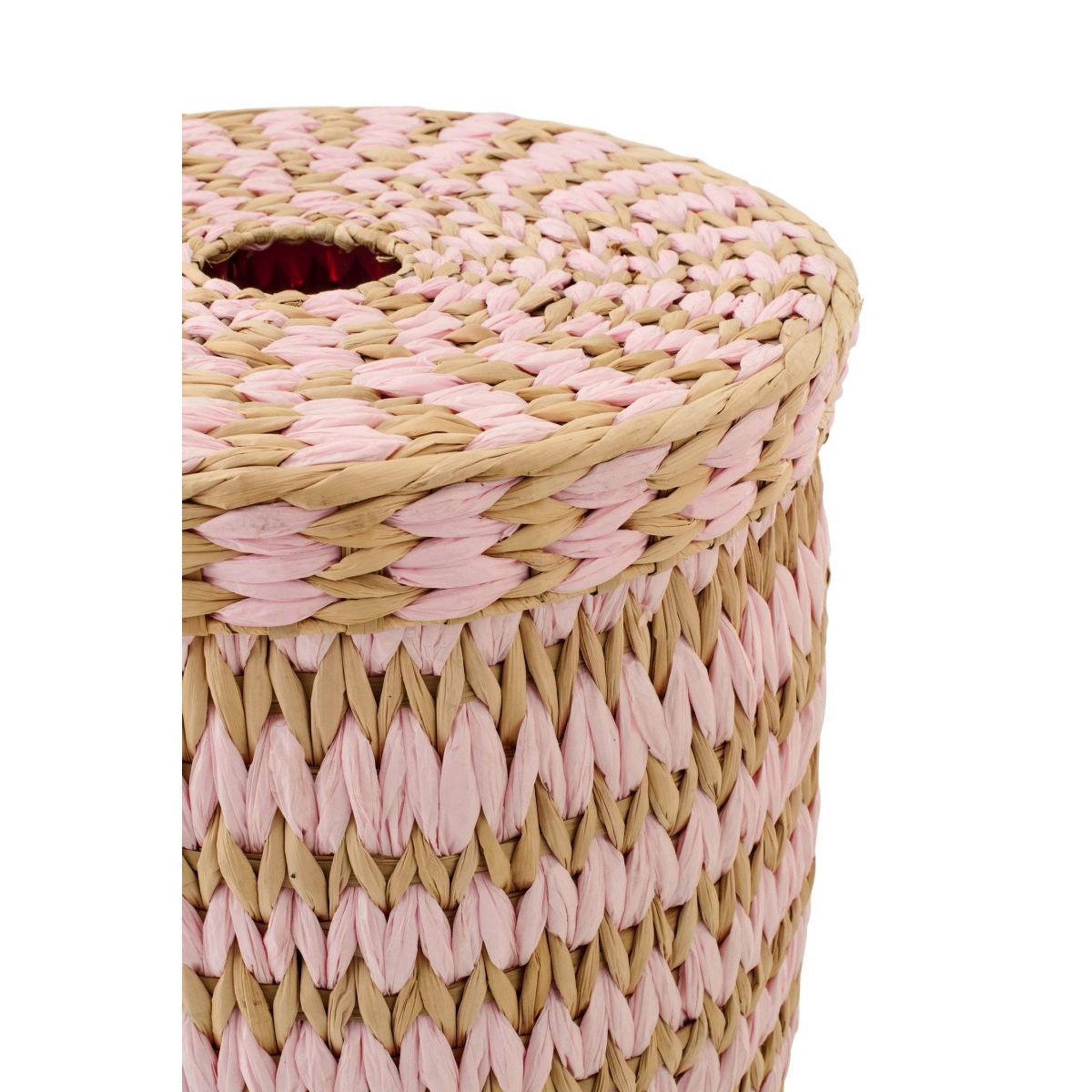 Voir la diapositive 4 : J-LINE Lot de 2 paniers de rangement  carson  60cm naturel & rose