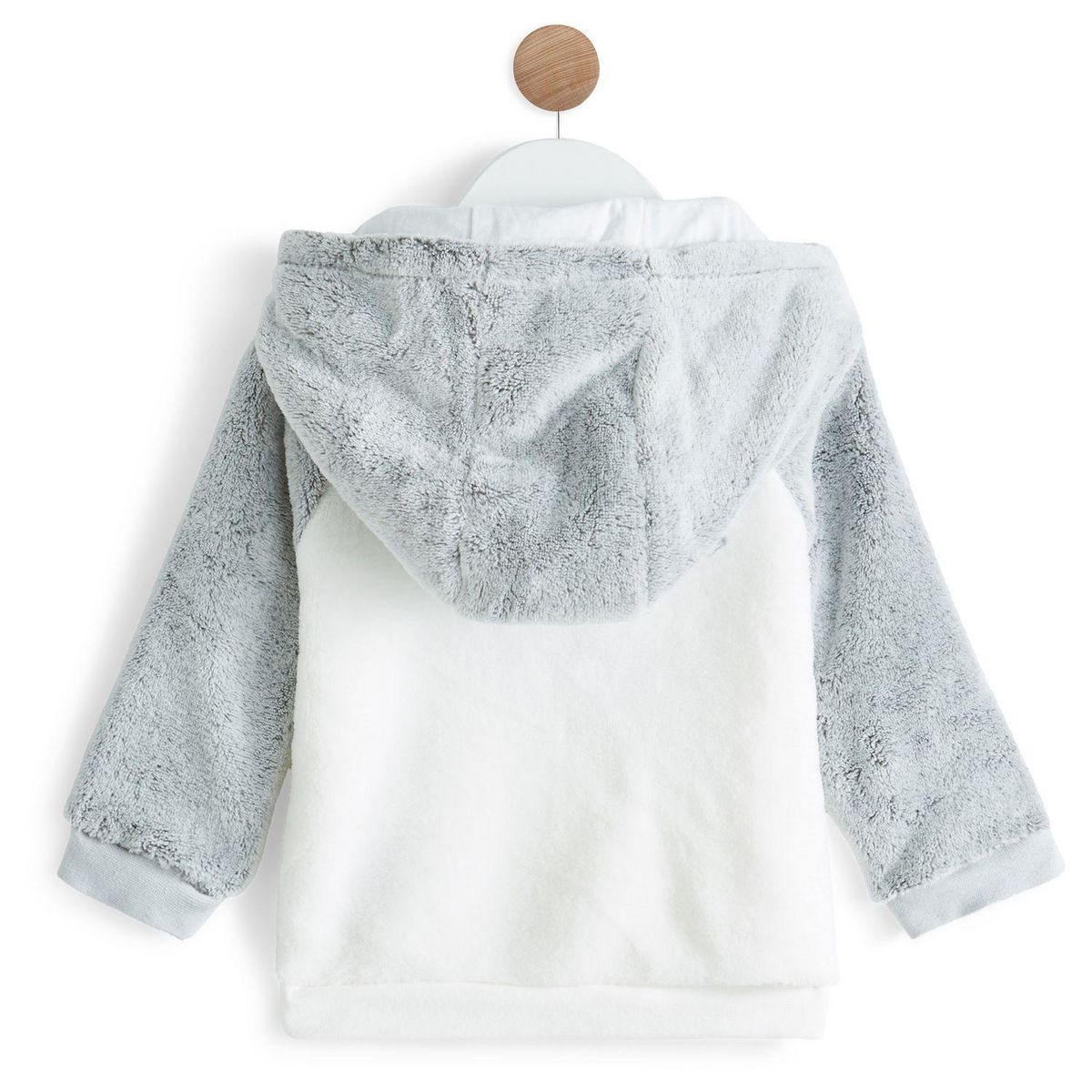 IN EXTENSO Sweat peluche zippé à capuche ourson nouveau né garçon