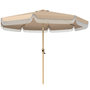 Voir la diapositive 5 : OUTSUNNY Parasol inclinable dia. 2,66m lambrequin ondulé à franges kaki beige