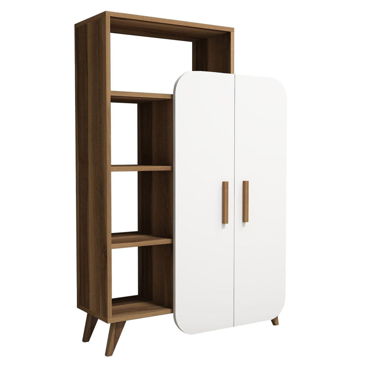 Habitat et Jardin Bibliothèque en bois  Form  90 x 32 x 132 cm - Noyer