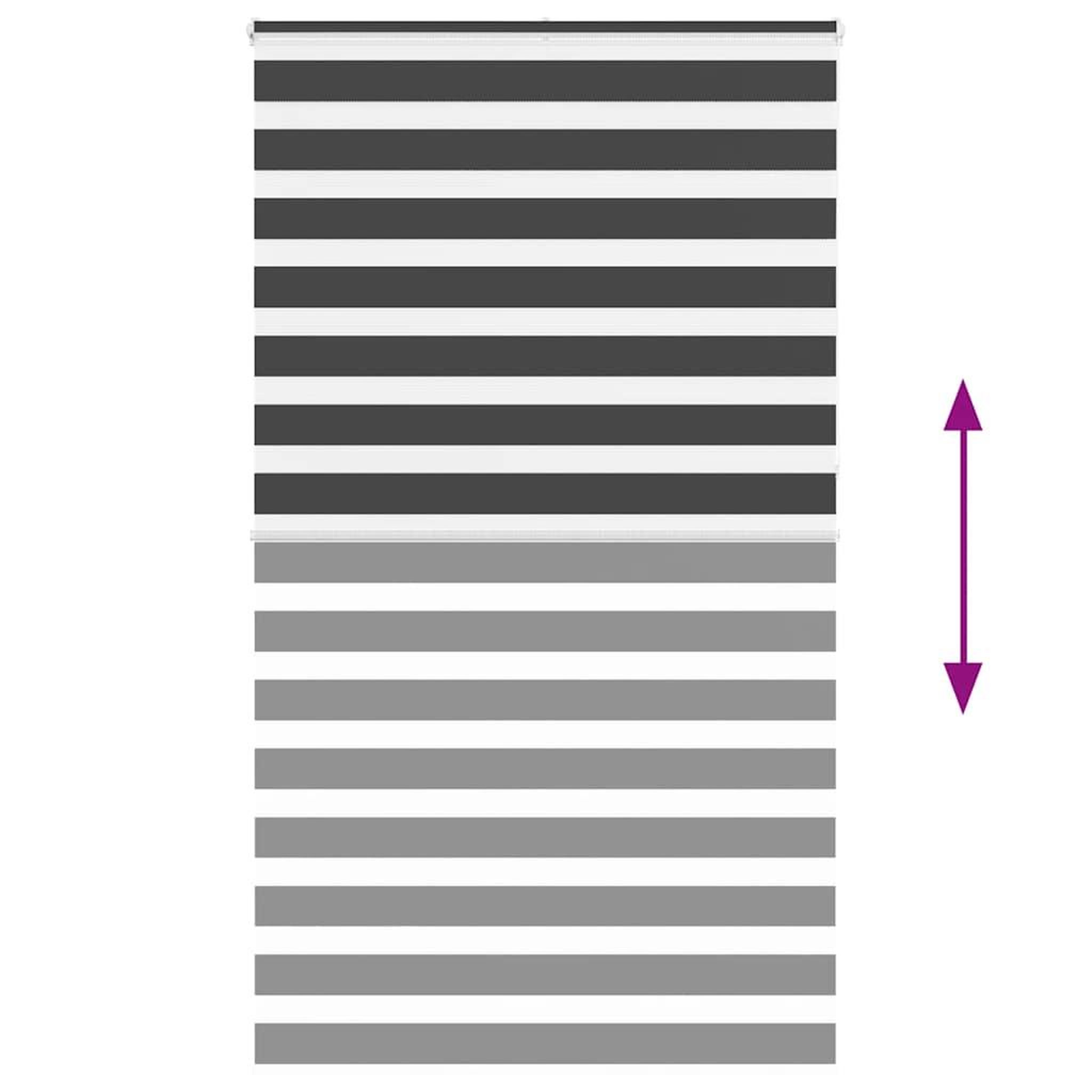 Voir la diapositive 5 : VIDAXL Store zebre noir 125x230 cm largeur du tissu 120,9 cm polyester