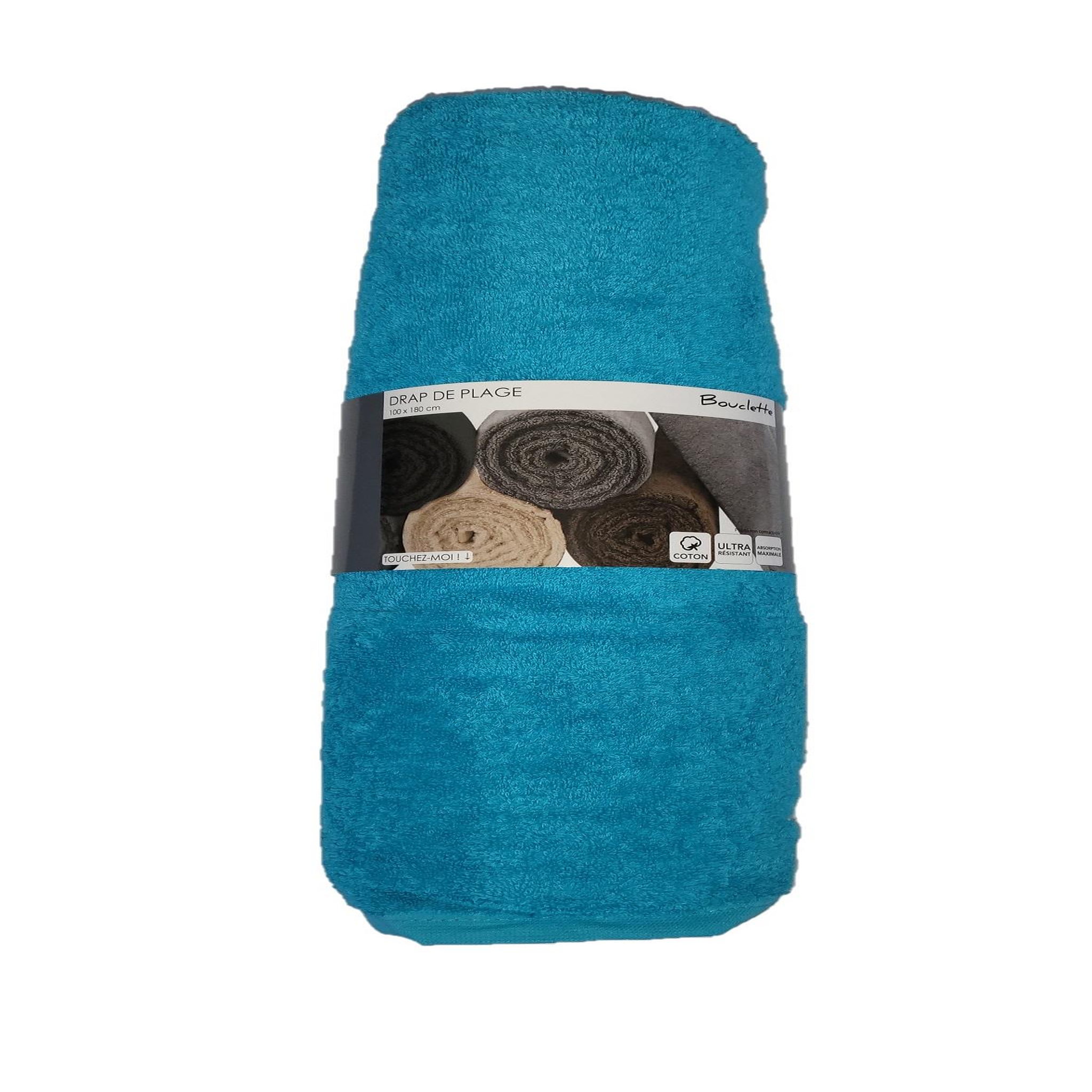Voir la diapositive 1 : Eden Serviette drap de plage bouclette uni maxi